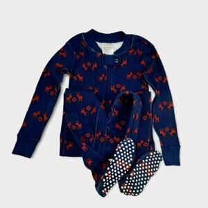 Hanna Andersson Raindeer Footed Onepiece